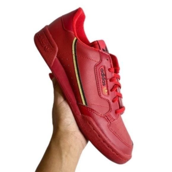 adidas | Shoes | Adidas Red Retro Leather Lace Up Sneakers 6 | Poshmark